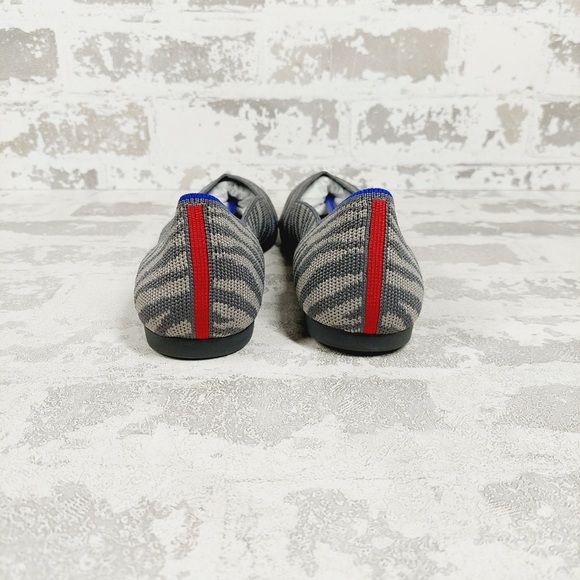 NEW Rothy's The Flat Grey Zebra Knit Round Toe Slip On Loafers E877 - Picture 6 of 10